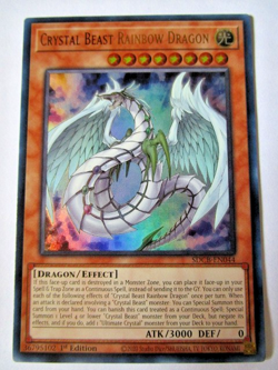 Yugioh! Crystal Beast Rainbow Dragon Sdcb-En044 Ultra 1st Ed Light Play!! - Image 1