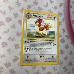 Pidgeotto 22/102 Base Set Shadowless Rare Pokemon - ModeratePlay - Free Shipping - Image 1