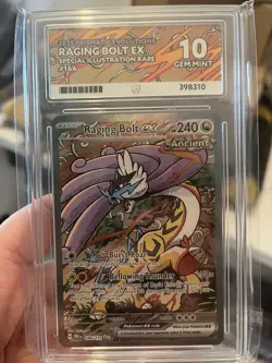 Pokemon Raging Bolt EX Prismatic Evolutions Ace Gem Mint 10 166/131 Sir - Image 1