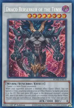 BLMR-EN074 Draco Berserker of the Tenyi Secret Rare 1st Edition NM YuGiOh Card - Image 1