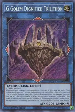 BLCR-EN045 G Golem Dignified Trilithon Secret Rare NM 1st Edition YuGiOh Card - Image 1