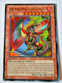 Yugioh! Fire king High Avatar Garunix Sdok-En001 Ultra 1st Ed Light Play!! - Image 1