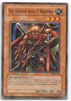 Yu-Gi-Oh Legacy of Darkness Hunter with 7 Weapons LOD-024 1st Edition Card - Image 1