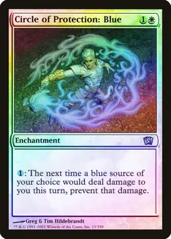 Circle of Protection: Blue FOIL 8th Edition HEAVILY PLD Uncommon CARD ABUGames - Image 1