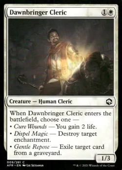 Dawnbringer Cleric 009/281 AFR MTG Magic the Gathering card - Image 1