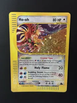 Crystal Ho-Oh Skyridge Holo Rare Pokemon Card #149 LP with Swirl 🌀 - Image 2