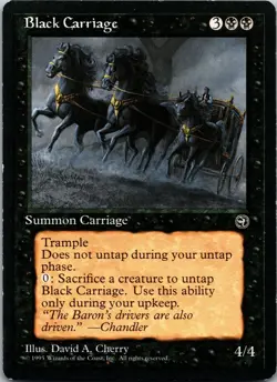 Black Carriage [Homelands] Magic MTG 1995 Rare Never Played NP - Image 1