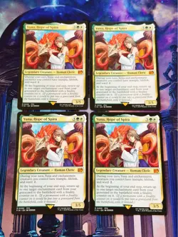 Hope Yuna Spira Set of 4 for MTG Cards Illustrated Sleeve Used - Image 1