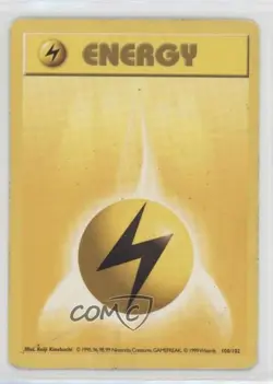 Lightning Energy Shadowless Pokemon Base Set #100 1999 - Image 1