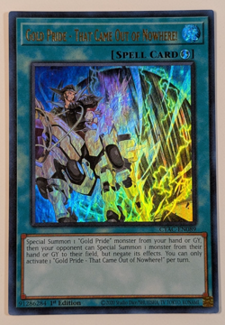 Yugioh TCG - 1x Gold Pride That Came Out of Nowhere - CYAC-EN088 - NM, 1st Ultra - Image 1