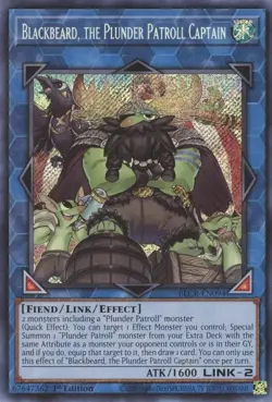 BLCR-EN094 BLACKBEARD, THE PLUNDER PATROLL CAPTAIN SECRET RARE 1ST ED NM YuGiOh - Image 1