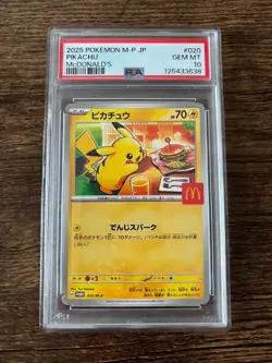 PSA 10 Pikachu 020/M-P McDonald's Happy Set Promo 2025 Pokemon Card Japanese - Image 1