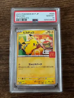 PSA 10 Pikachu 020/M-P McDonald's Happy Set Promo 2025 Pokemon Card Japanese - Image 1