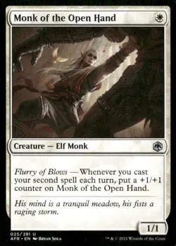 Monk of the Open Hand 025/281 AFR MTG Magic the Gathering card - Image 1