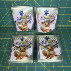 4x Pokemon TCG Deck Sleeves 65ct Eevee Prismatic Evolutions Card Sleeves - Image 1