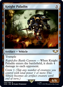Knight Paladin Warhammer 40,000 HEAVILY PLD Artifact Rare CARD ABUGames - Image 1