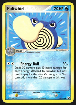 Poliwhirl 68/115 EX Unseen Forces Pokemon Card LP - Image 1
