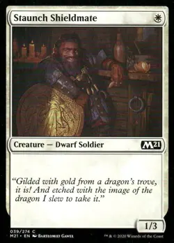 Staunch Shieldmate 039/274 M21 MTG Magic the Gathering card - Image 1