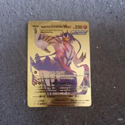 ❄Urshifu Vmax Gold Foil Fan Art Textured Collector Pokemon Card Single Strike - Image 1