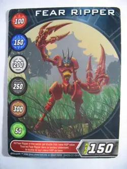 2006 Bakugan Battle Brawlers Fear Ripper Metal Card BA050-CC-SM-B HSP150 - Image 1