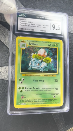 Ivysaur CLV 002/034 Pokemon Card - CGC 9.5 GRADED MINT+ - TCG Classic - Image 2