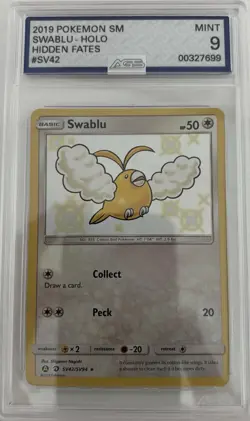Mint 9 Pokemon TCG Swablu Baby Shiny Holo Rare Card Hidden Fates SV42/SV94 - Image 1