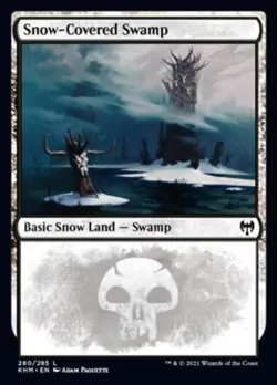 Snow-Covered Swamp (280) -Foil Light Play MTG Kaldheim - Image 1