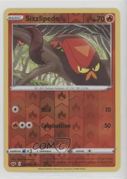 Sizzlipede Reverse Foil Pokemon Sword & Shield #037 - Image 1