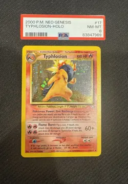 Pokemon TCG Typhlosion #17/111 Neo Genesis Holo PSA 8 - Image 1