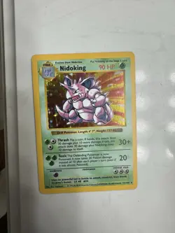 Pokemon Nidoking TCG Base Set Holo Shadowless Rare Card 11/102 LP Original Owner - Image 1