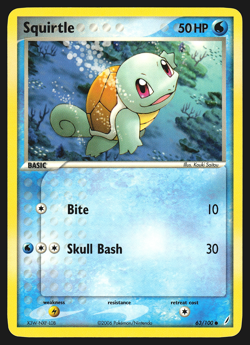 Squirtle 63/100 EX Crystal Guardians Pokemon Card EXC - Image 1