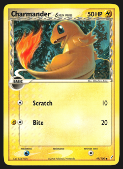 Charmander 49/100 EX Crystal Guardians Pokemon Card EXC - Image 1