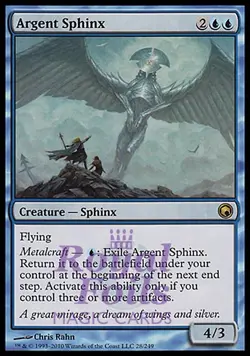 Argent Sphinx 2x FOIL SOM MTG Scars of Mirrodin Rare MINT blue - Image 1