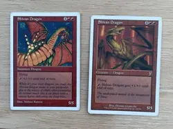 VINTAGE Lot Of 2 MTG Magic The Gathering Shivan Dragon 3rd and 7th Editions - Image 1