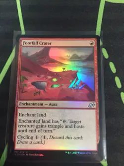 MTG Magic The Gathering Footfall Crater Foil Land Enchantment Red Commander - Image 1