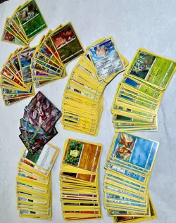 2021 Lot 300 Various Pokemon Trading Cards Common Full Reverse Holo Trainer Vmax - Image 2