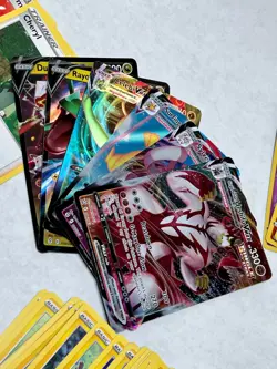 2021 Lot 300 Various Pokemon Trading Cards Common Full Reverse Holo Trainer Vmax - Image 5