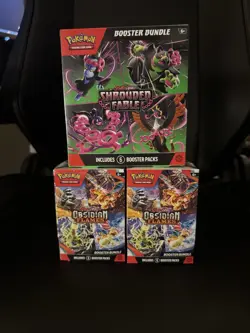 2x Obsidian Flames 1x Shrouded Fables Pokemon Sealed Booster Bundles - Image 1