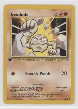 Geodude 1st Ed. Pokemon Neo Revelation #44 2001 - Image 1
