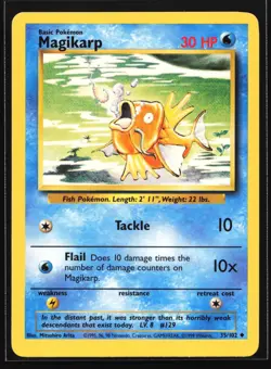 Pokemon Magikarp 35/102 WotC Base Set Unlimited Uncommon NM - Image 1