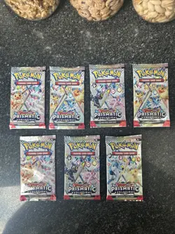 Pokemon TCG💕Prismatic Evolutions Booster Pack X7 Pokemon Buyer Not Paid Auction - Image 1