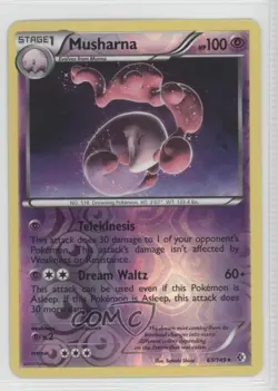 Musharna Reverse Foil Pokemon Black & White Boundaries Crossed #69 - Image 1
