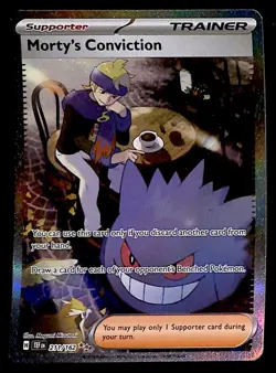 Mortys Conviction Full Art Temporal Forces 211/162, NM Pokemon Card - Image 1