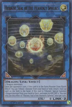BLCR-EN090 HIERATIC SEAL OF THE HEAVENLY SPHERES ULTRA RARE 1ST ED NM YuGiOh TCG - Image 1