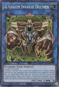 BLCR-EN044 G Golem Invalid Dolmen Secret Rare 1st Edition NM YuGiOh TCG - Image 1