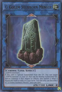 BLCR-EN043 G Golem Stubborn Menhir Ultra Rare 1st Edition Near Mint YuGiOh TCG - Image 1