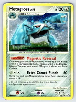 Metagross SWIRL! 10/146 2008 Legends Awakened Pokemon Card Cosmos Holo Rare - Mp - Image 1
