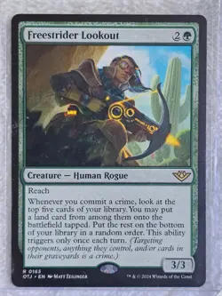 MTG Freestrider Lookout - Outlaws of Thunder Junction (OTJ) #163 Card Rare NM - Image 1