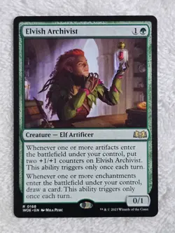 MTG Elvish Archivist - Wilds of Eldraine (WOE) #168 Magic Card Rare NM - Image 1