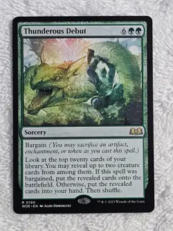 MTG Thunderous Debut - Wilds of Eldraine (WOE) #190 Magic Gathering Card Rare NM - Image 1